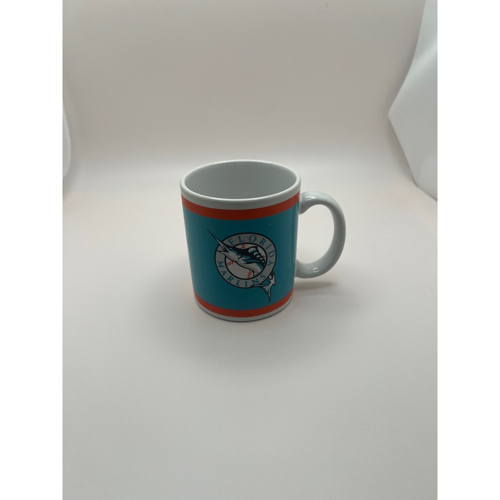 Vintage Florida Marlins MLB Coffee Mug Teal Orange Logo Papel Ceramic Cup